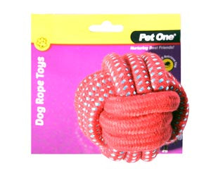 Pet One Dog Toy Rope Ball