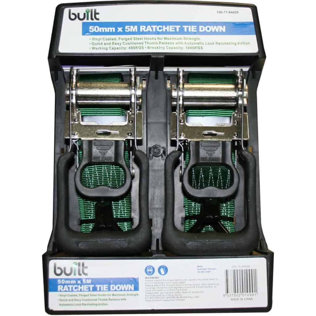 Tie Down Ratchet 2pce 50mm 5M Rubber Grips