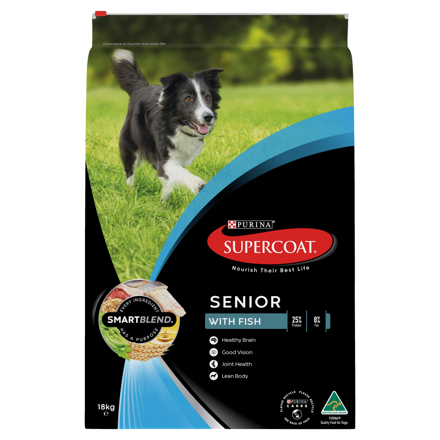 Purina Supercoat Senior Dog Real Fish 18Kg