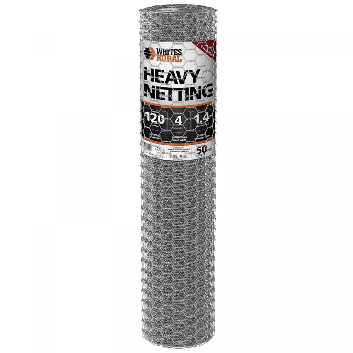 Whites Heavy Netting 50M / 120cm / 4cm / 1.4mm
