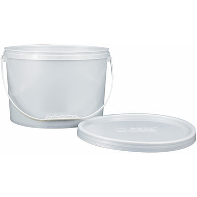 Queen 20L Plastic Oblong Bucket White With Lid