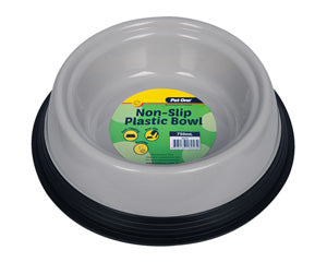 Pet One Bowl Non Slip Plastic Grey