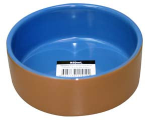 Pet One Bowl Terracotta Blue Glazed