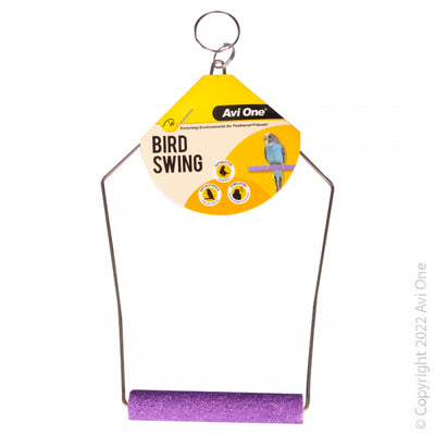 Avi One Bird Toy Triangle Wire Swing with Sand Perch L28x12cm