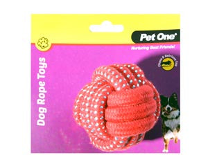 Pet One Dog Toy Rope Ball