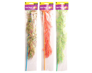 Pet One Cat Toy Wand Tail With Bell 46cm Mix Colour