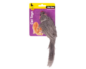 Pet One Cat Toy Mouse 12.5cm Brown