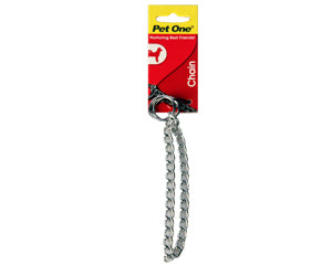 Pet One Chain Check Collar Silver