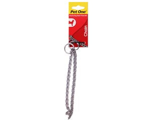 Pet One Chain Check Collar Silver