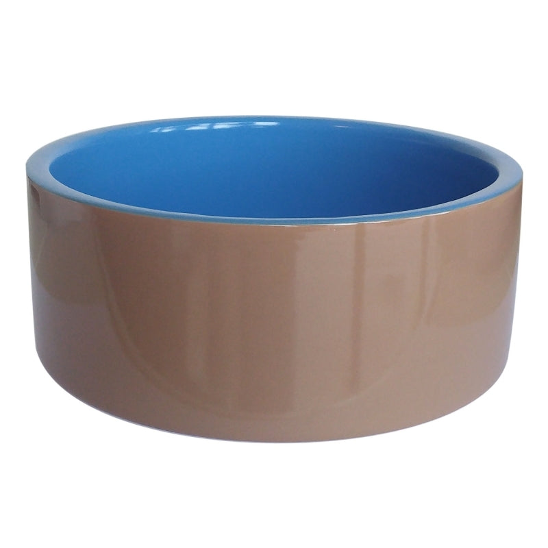 Showmaster 9-Inch Deluxe Ceramic Pet Bowl Blue/Brown