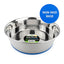 BainBridge Dog Bowl Stainless Steel Non-Skid (Blue Base)