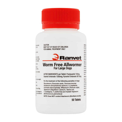 Ranvet Allwormer 25KG 50 tabs