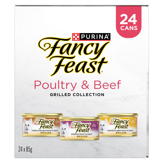 Fancy Feast Grilled Poultry & Beef  Variety Pk 24x85g