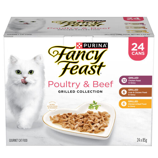 Fancy Feast Grilled Poultry & Beef  Variety Pk 24x85g
