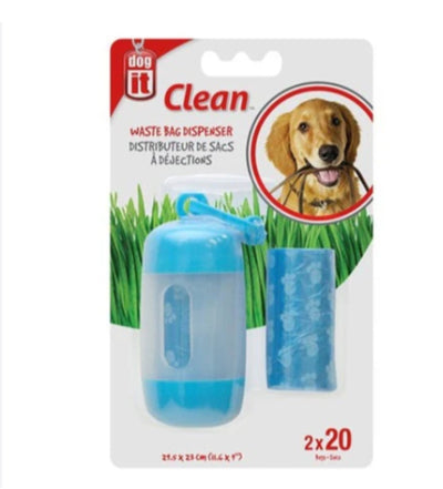 Dogit Waste Bag Dispenser w/bags Blue