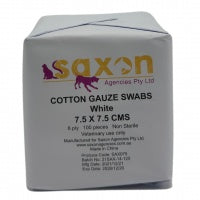 Saxon Cotton Gauze Swabs 7.5 x 7.5cms  8ply
