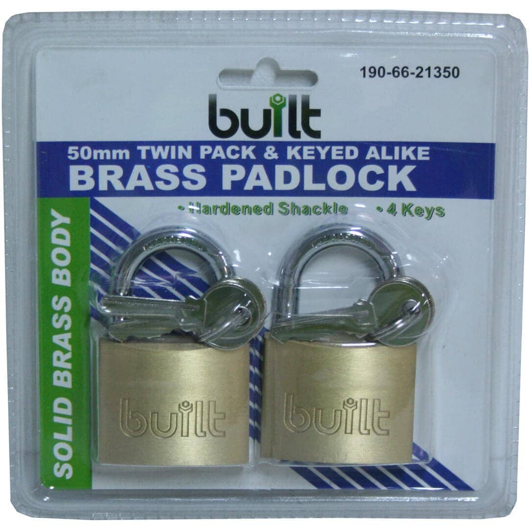 Padlocks Brass Twin Pack 50mm