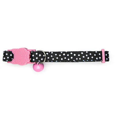 CAT COLLAR- DOTS & FACE BUCKLE