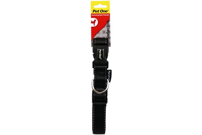 Collar Nylon Adj Reflective 50 To 75cm 40mm Bk