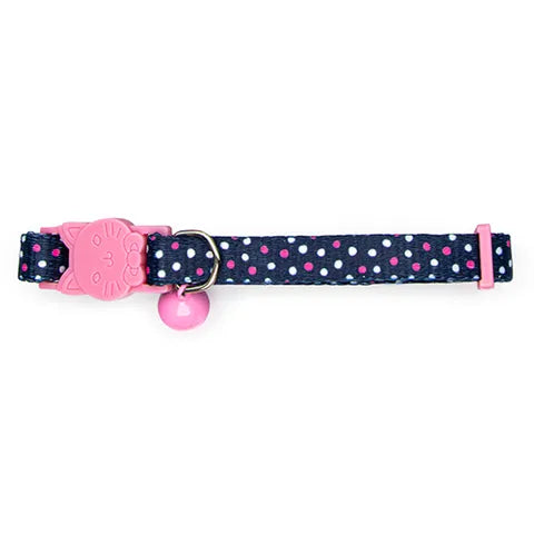 CAT COLLAR- DOTS & FACE BUCKLE