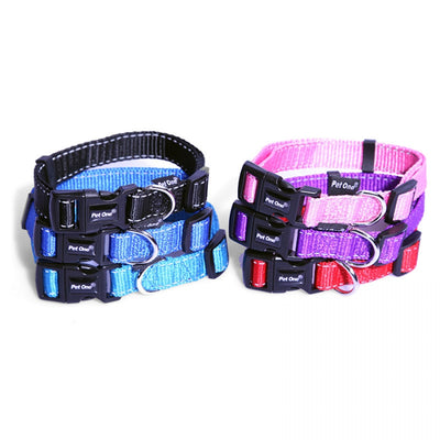 Pet One Collar Nylon Reflective SMALL - 17 X 26cm 10mm