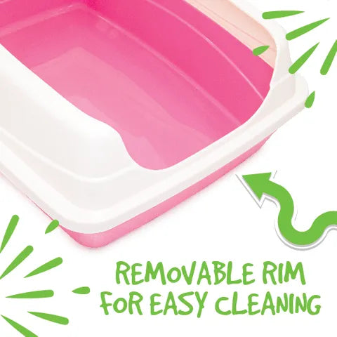 CAT LITTER TRAY WITH RIM (RECTANGLE)