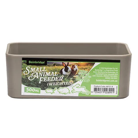 Small Animal Feeder Bowl - Weighted - Rectangular
