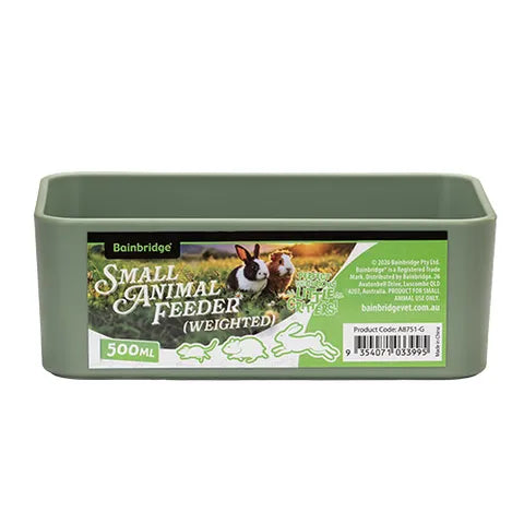 Small Animal Feeder Bowl - Weighted - Rectangular