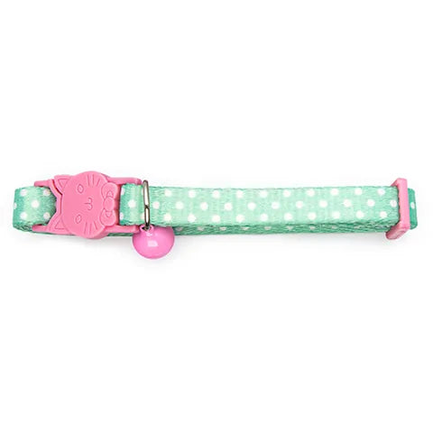 CAT COLLAR- DOTS & FACE BUCKLE