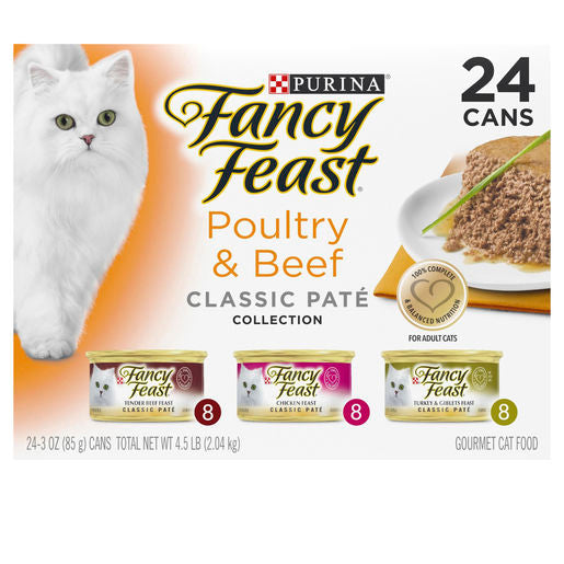 Purina Fancy Feast Poultry Beef Pate 85gx24