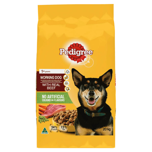 PEDIGREE® Working Adult Dog Dry Dog Food with Real Beef 20kg