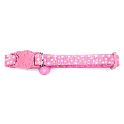 CAT COLLAR- DOTS & FACE BUCKLE