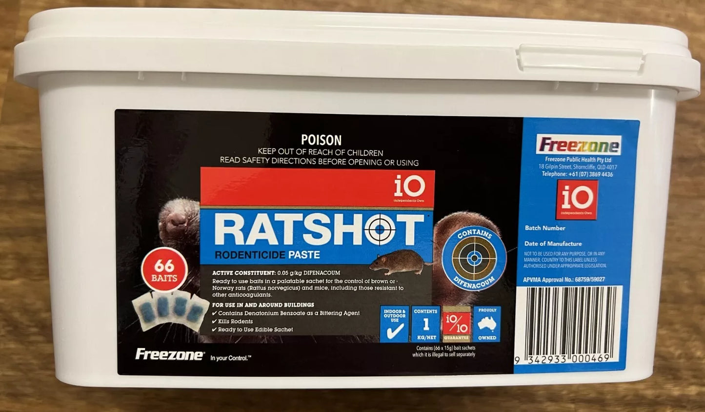 iO Ratshot BLUE PASTE  Difenacoum