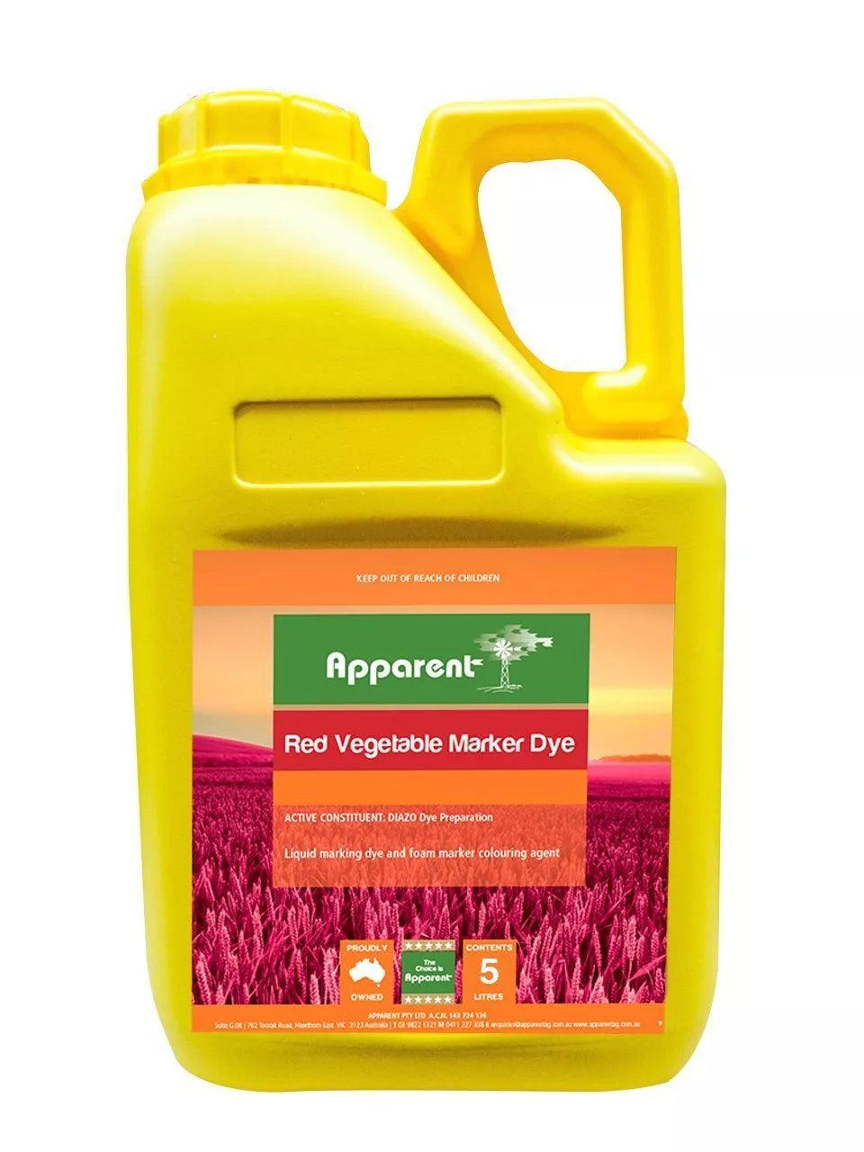 Apparent Red Vegetable Marker Dye 5L Active