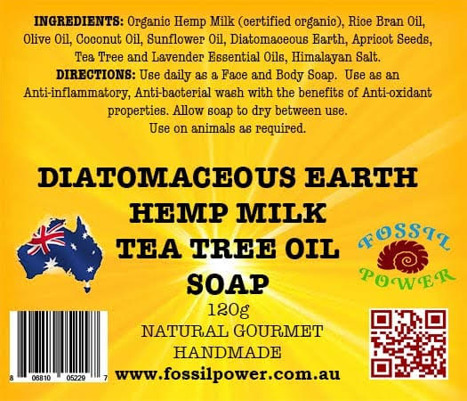 Diatomaceous Earth Hemp Milk Tea Tree Oil Soap 120g