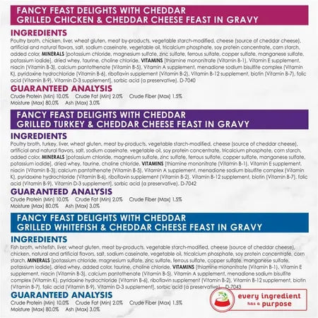 Purina Fancy Feast Delight with Cheddar Grilled 24x Collection 85g