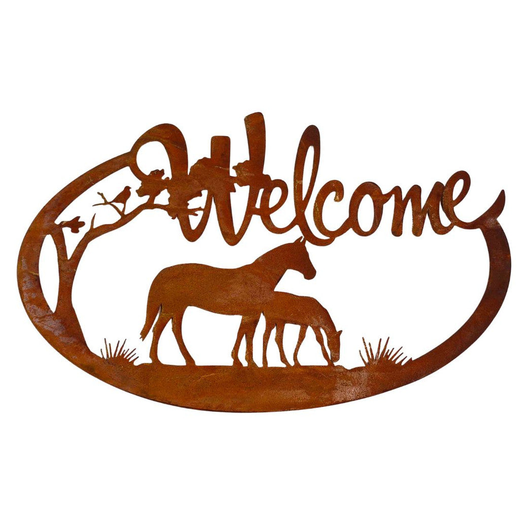 Bronrob Welcome Horse Wall Decor