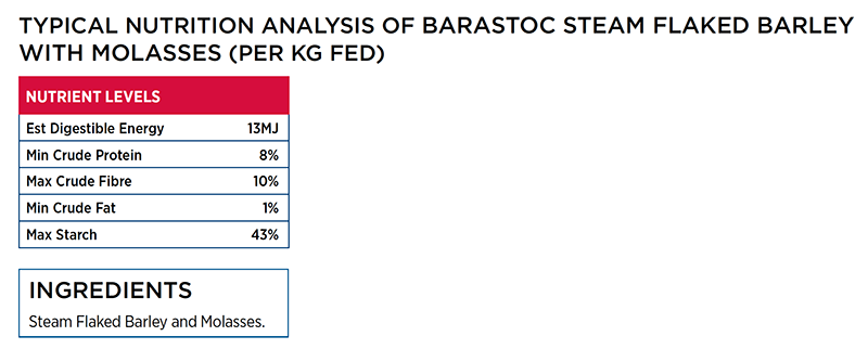 Barastoc Steam Flaked Barley with Molasses 20kg