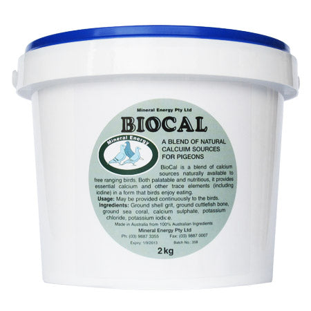 Mineral Energy Biocal for Pigeons 2kg Tub (Fine White Calcium)