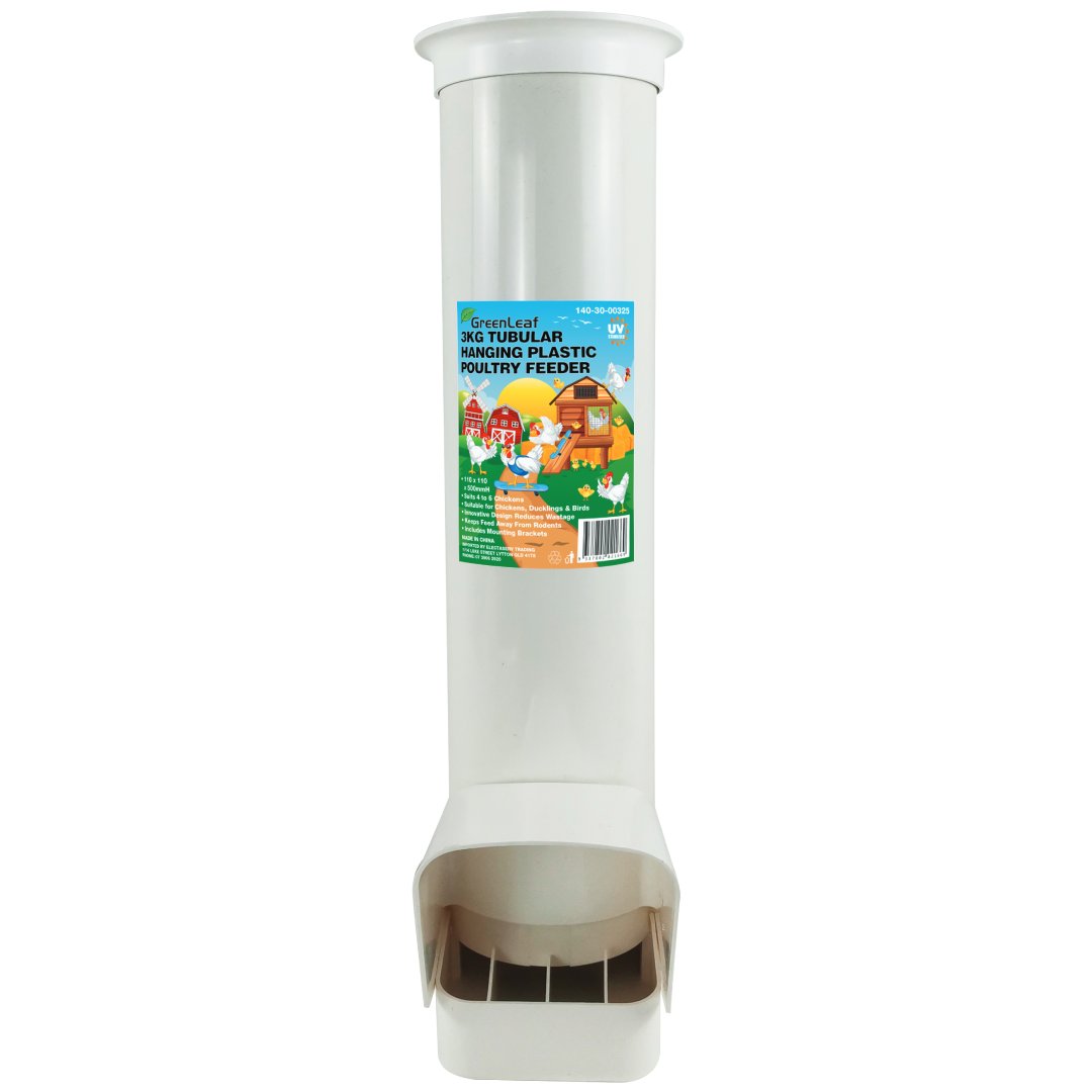 Greenleaf 3kg Tubular Hanging Plastic Poultry Feeder